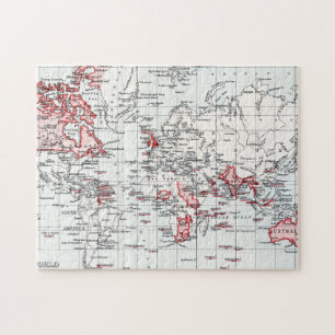 Quebra-cabeça Mapa do mundo que mostra possessões britânicas e