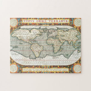 Quebra-cabeça Mapa do Mundo Vintage de Abraham Ortelius 1587-159
