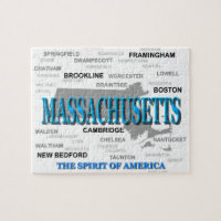Mapa do Orgulho Estatal das Cidades de Massachuset