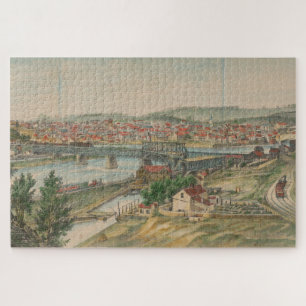 Quebra-cabeça Mapa do Pictórico do Easton PA (1862)