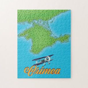 Quebra-cabeça Mapa do poster de viagens do estilo de vintage da 