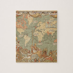 Quebra-cabeça Mapa do Victorian do vintage do Império Britânic