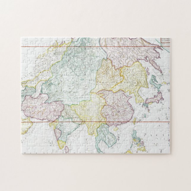 Quebra-cabeça Mapa do vintage de Ásia | 1786 (Horizontal)