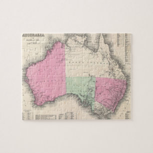 Quebra-cabeça Mapa do vintage de Austrália (1862)