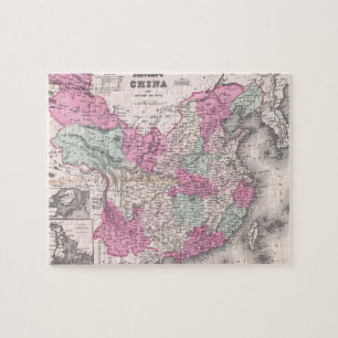 Quebra-cabeça Mapa do vintage de China (1862)