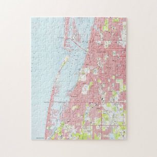 Quebra-cabeça Mapa do vintage de Clearwater Florida (1974)