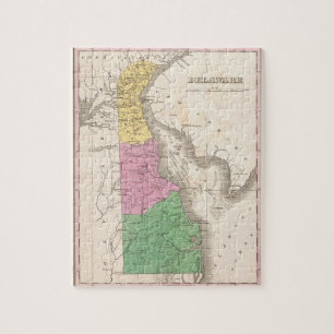 Quebra-cabeça Mapa do vintage de Delaware (1827)