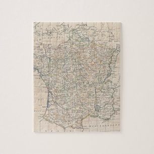 Quebra-cabeça Mapa do vintage de France (1799)