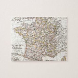 Quebra-cabeça Mapa do vintage de France (1850)