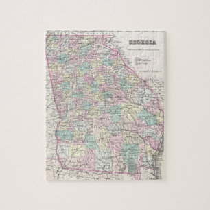 Quebra-cabeça Mapa do vintage de Geórgia (1855)