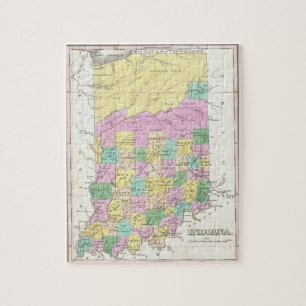 Quebra-cabeça Mapa do vintage de Indiana (1827)