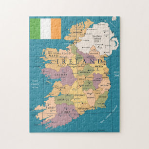 Quebra-cabeça Mapa do vintage de Ireland