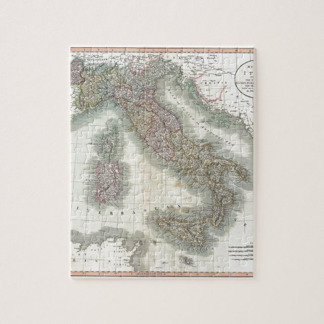 Quebra-cabeça Mapa do vintage de Italia (Vertical)