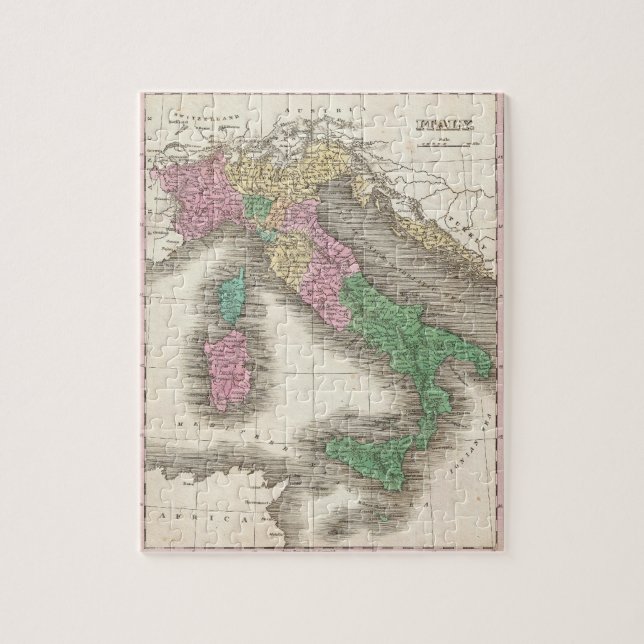 Quebra-cabeça Mapa do vintage de Italia (1827) (Vertical)