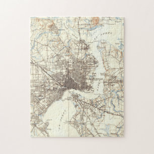Quebra-cabeça Mapa do vintage de Jacksonville Florida (1918)