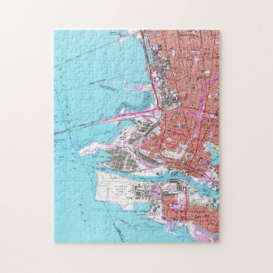 Quebra-cabeça Mapa do vintage de Oakland Califórnia (1959)