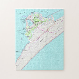 Quebra-cabeça Mapa do vintage de Ocracoke North Carolina (1948)