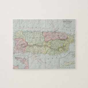 Quebra-cabeça Mapa do vintage de Puerto Rico (1901)