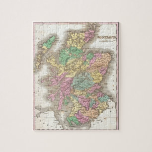 Quebra-cabeça Mapa do vintage de Scotland (1827)