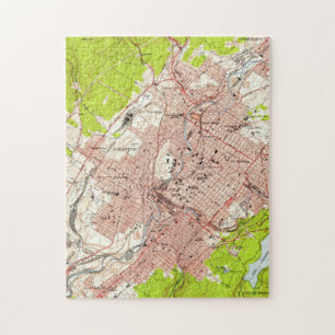 Quebra-cabeça Mapa do vintage de Scranton Pensilvânia (1947)