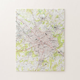 Quebra-cabeça Mapa do vintage de Spartanburg South Carolina