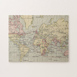 Quebra-cabeça Mapa do vintage do mundo (1914)