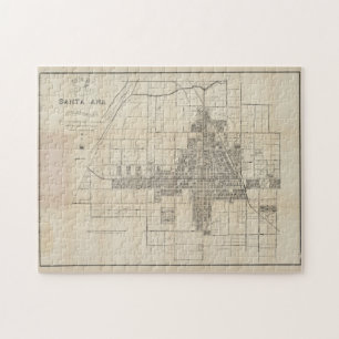 Quebra-cabeça Mapa do Vintage dos Papais noeis Ana CA (1907)