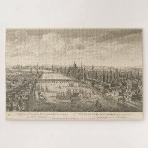 Quebra-cabeça Mapa do Vintage Pictorial de Londres e do Thames 1