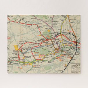 Quebra-cabeça Mapa dos Caminhos de Ferro Subterrâneos de Londre