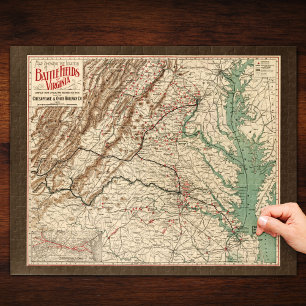 Quebra-cabeça Mapa dos campos de batalha da Guerra Civil de Vint