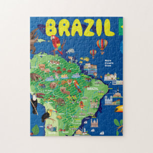 Quebra-cabeça Mapa dos desenhos animados de Brasil