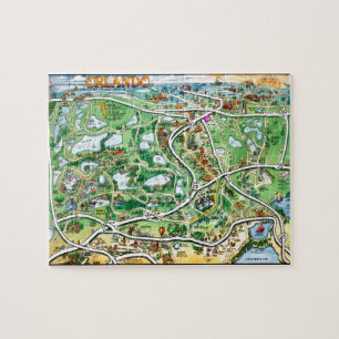 Quebra-cabeça Mapa dos desenhos animados de Orlando Florida