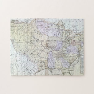 Quebra-cabeça MAPA dos ESTADOS UNIDOS, c1812