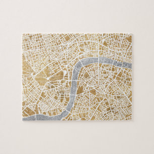 Quebra-cabeça Mapa dourado da cidade de Londres