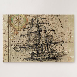Quebra-cabeça Mapa e Navio do Antigo General da França