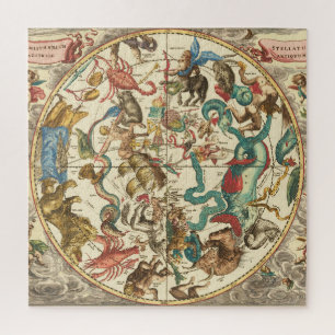 Quebra-cabeça Mapa Estelar do Hemisfério Sul Vintage 1660