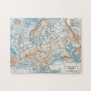 Quebra-cabeça Mapa físico da Europa (1916)