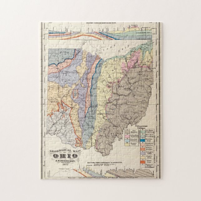 Quebra-cabeça Mapa geológico de Ohio (Vertical)