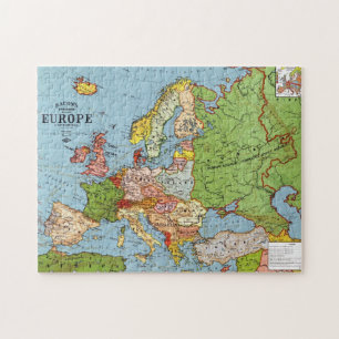 Quebra-cabeça Mapa Geral do Século 20 da Vintage Europa