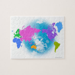 Quebra-cabeça Mapa global colorido