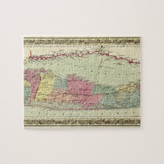 Quebra-cabeça Mapa histórico de viajantes de Long Island entre 1 (Horizontal)
