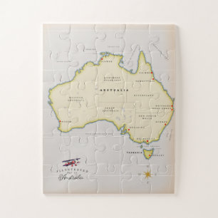 Quebra-cabeça Mapa ilustrado da Austrália