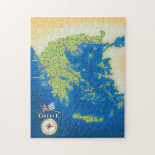 Quebra-cabeça Mapa Ilustrado De Grécia