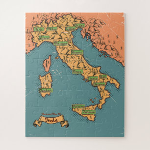 Quebra-cabeça Mapa Ilustrado De Viagem Da Itália