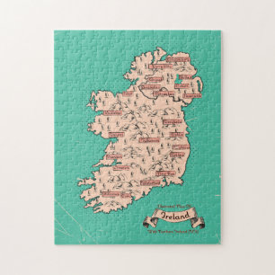Quebra-cabeça Mapa ilustrado de viagens da Irlanda