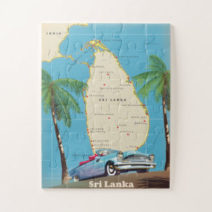 Quebra-cabeça Mapa ilustrado do Sri Lanka