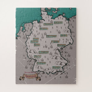 Quebra-cabeça Mapa ilustrado vintage da Alemanha