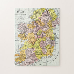 Quebra-cabeça MAPA: IRELAND, c1890
