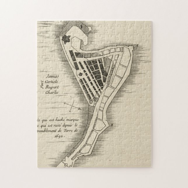 QUEBRA-CABEÇA MAPA: JAMAICA, 1755 (Vertical)