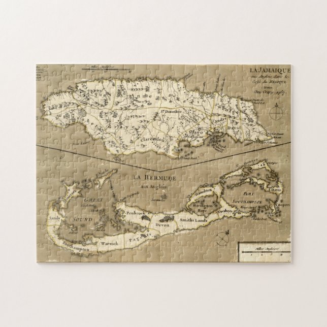 QUEBRA-CABEÇA MAPA: JAMAICA, 1767 (Horizontal)